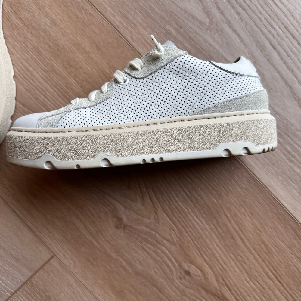P448 White and Gray Perforated Sneakers You Can Surf Later. Made in Italy.